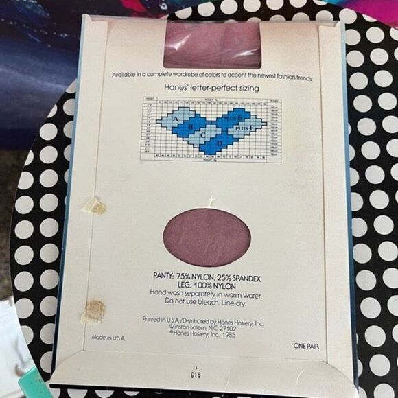 Vintage Hanes Ultra Sheer Pink Rose Tummy Control Sandalfoot Size C NEW - Picture 4 of 5